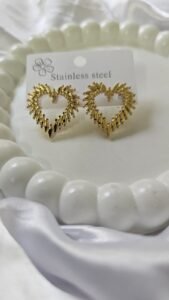 heart shaped ear ring stainless steel