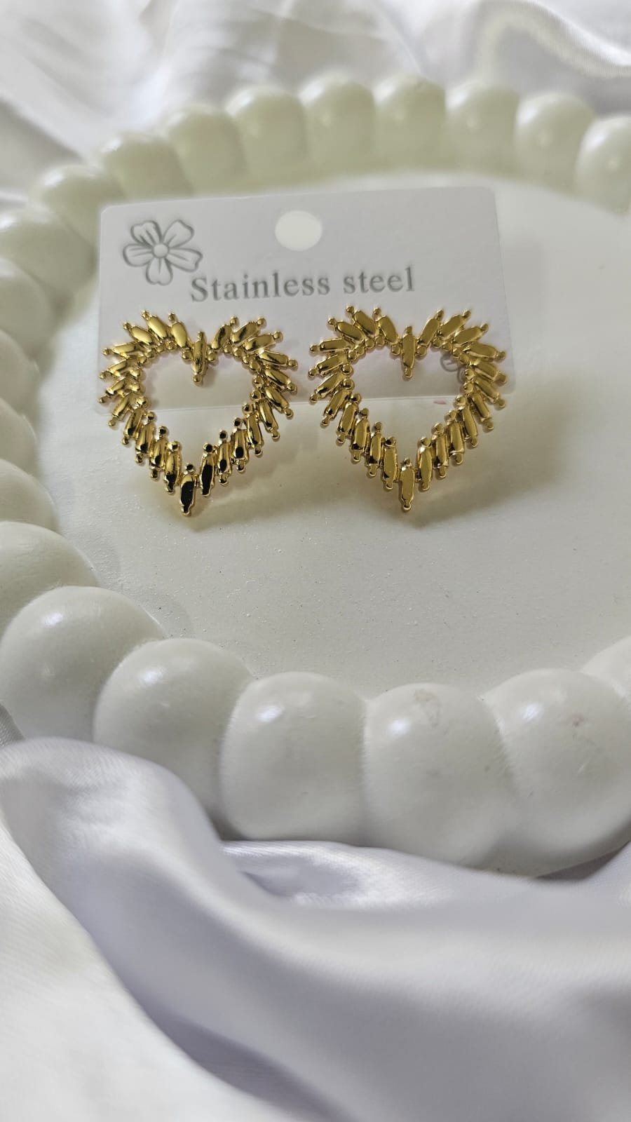 heart shaped ear ring stainless steel heart shaped ear ring stainless steel